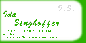 ida singhoffer business card